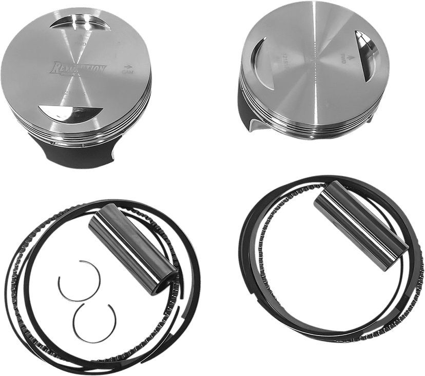 REVOLUTION PERFORMANCE, LLC 0910-6371 Piston Kit - Flat-Top - For 98" Big Bore Cylinder Kit - Twin Cam