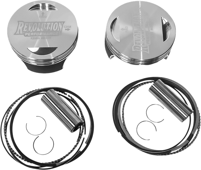 REVOLUTION PERFORMANCE, LLC 0910-6372 Piston Kit - Flat-Top - For 107" Big Bore Cylinder Kit - Twin Cam