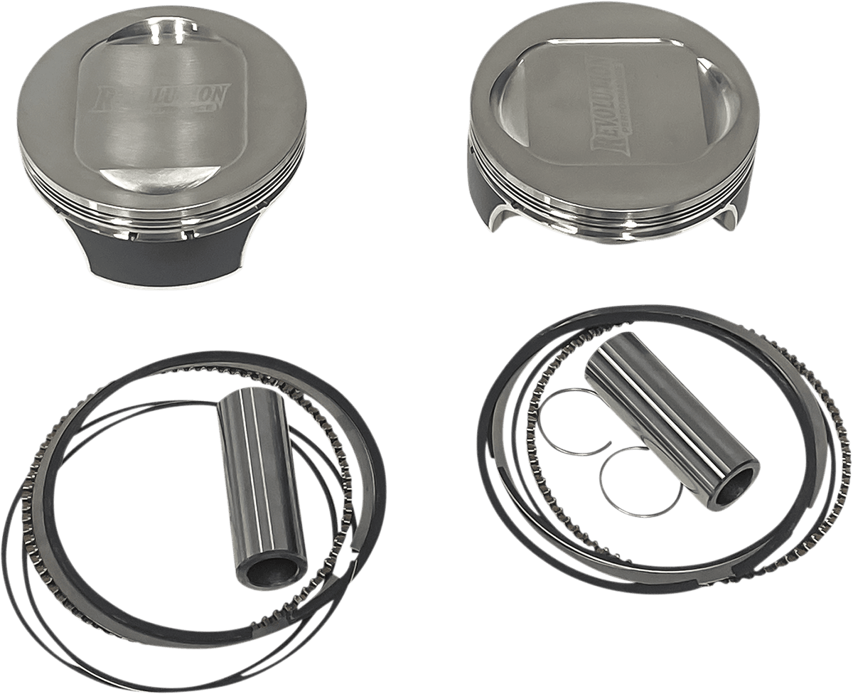 REVOLUTION PERFORMANCE, LLC 0910-6376 Piston Kit - Dished - For 117" Monster Big Bore Cylinder Kit - Twin Cam