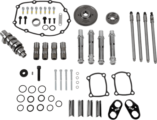 S&S CYCLE 09251644 Camshaft Kit - 496 Gear Drive - Chrome Pushrod Tubes - M8
