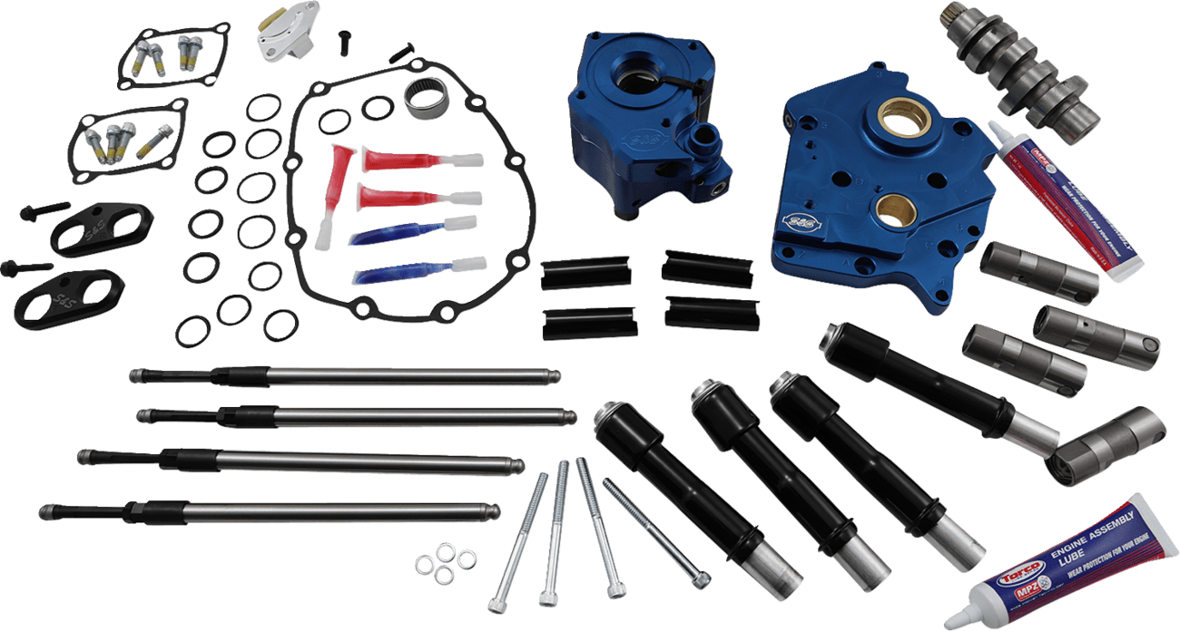 S&S CYCLE 09251660 Cam Chest Kit - Water Cooled - Chain Drive - 465 Cam - Black Pushrod Tubes - M8