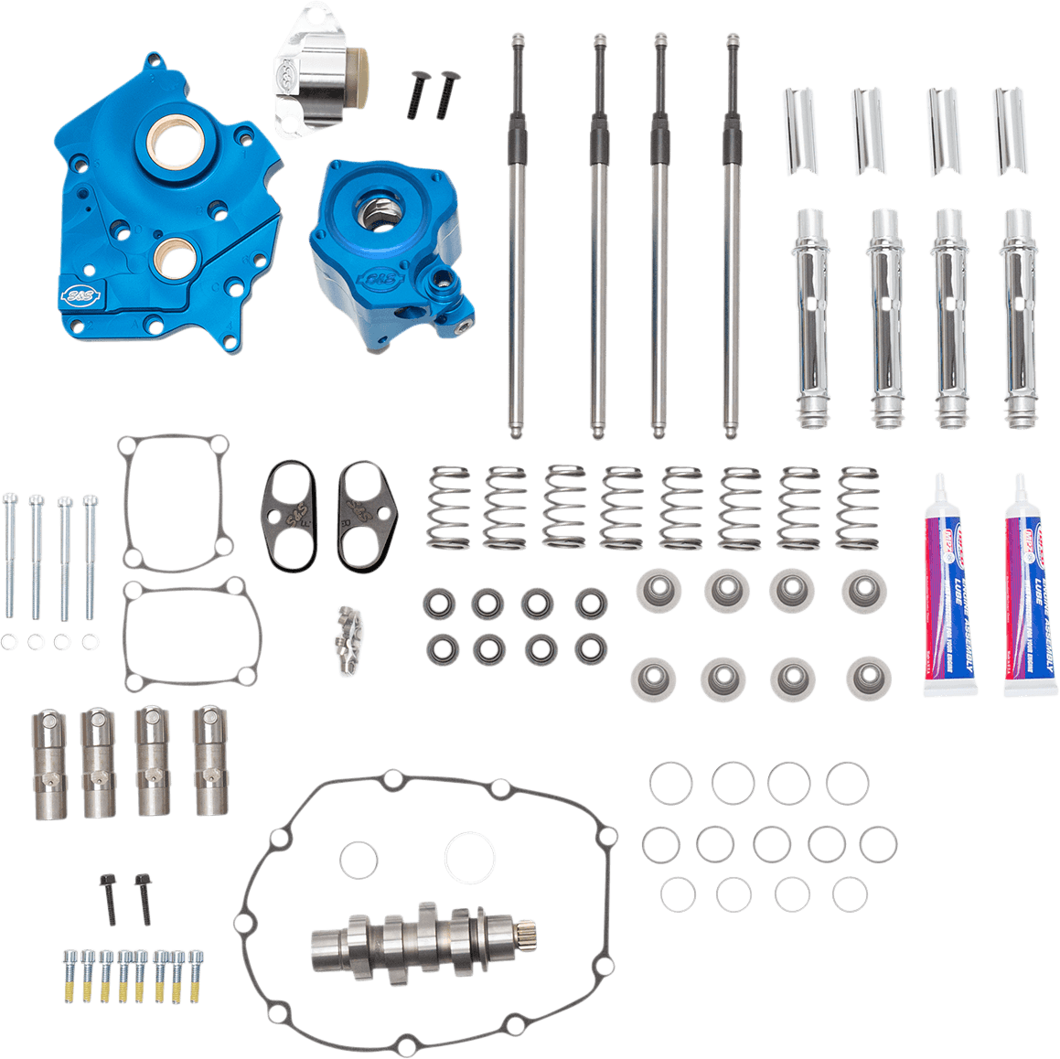 S&S CYCLE 09251669 Cam Chest Kit - Water Cooled - Chain Drive - 450 Cam - Chrome Pushrod Tubes - M8
