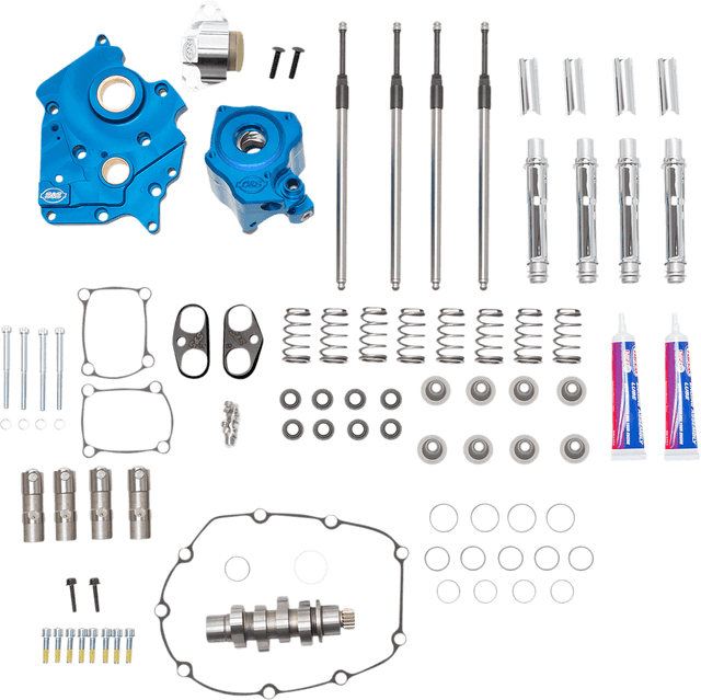S&S CYCLE 09251669 Cam Chest Kit - Water Cooled - Chain Drive - 450 Cam - Chrome Pushrod Tubes - M8