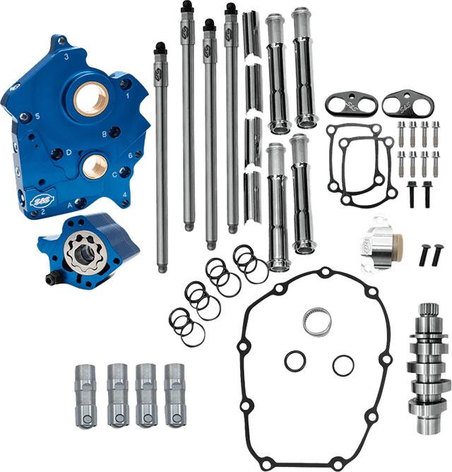 S&S CYCLE 09251676 Cam Chest Kit - Water Cooled - Chain Drive - 496 Cam - Chrome Pushrod Tubes - M8