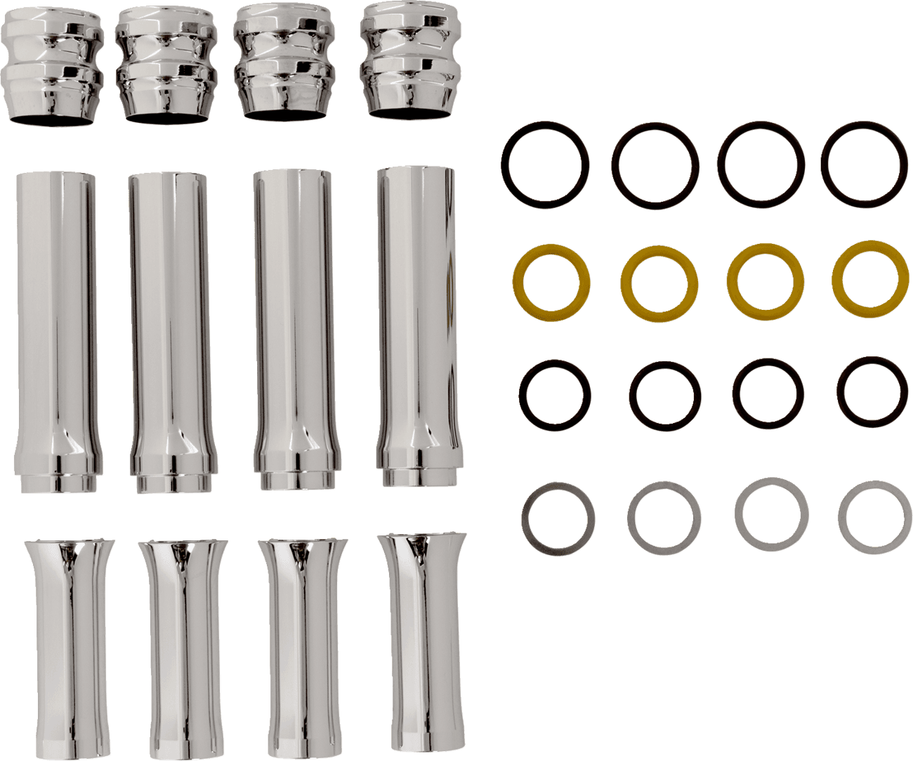 ARLEN NESS 0928-0047 Pushrod Tube Cover Kit - 10 Gauge® - Chrome - Twin Cam