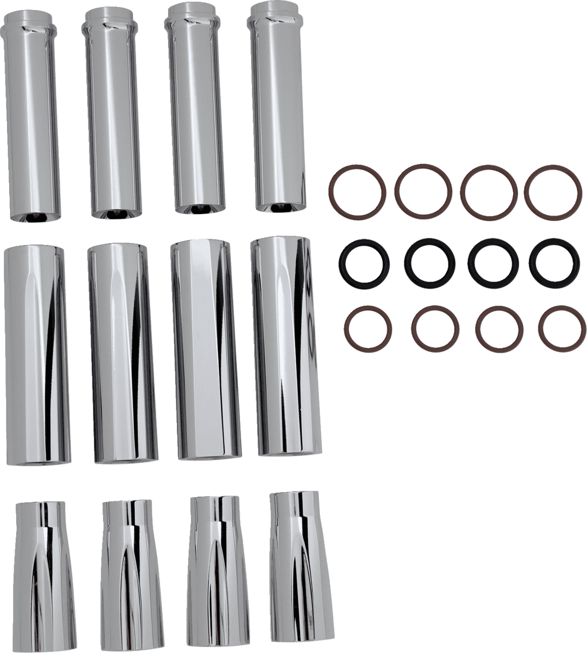 ARLEN NESS 0928-0086 Pushrod Tube Cover Kit - Deep Cut® - Chrome - Twin Cam
