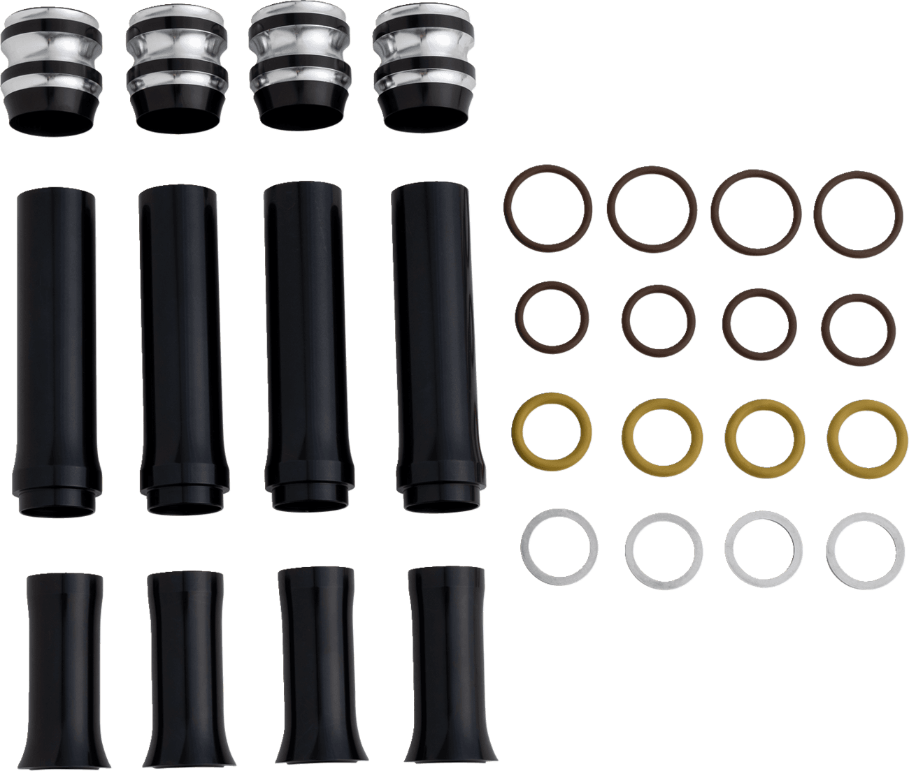 ARLEN NESS 0928-0090 Pushrod Tube Cover Kit - 10 Gauge® - Black - M8