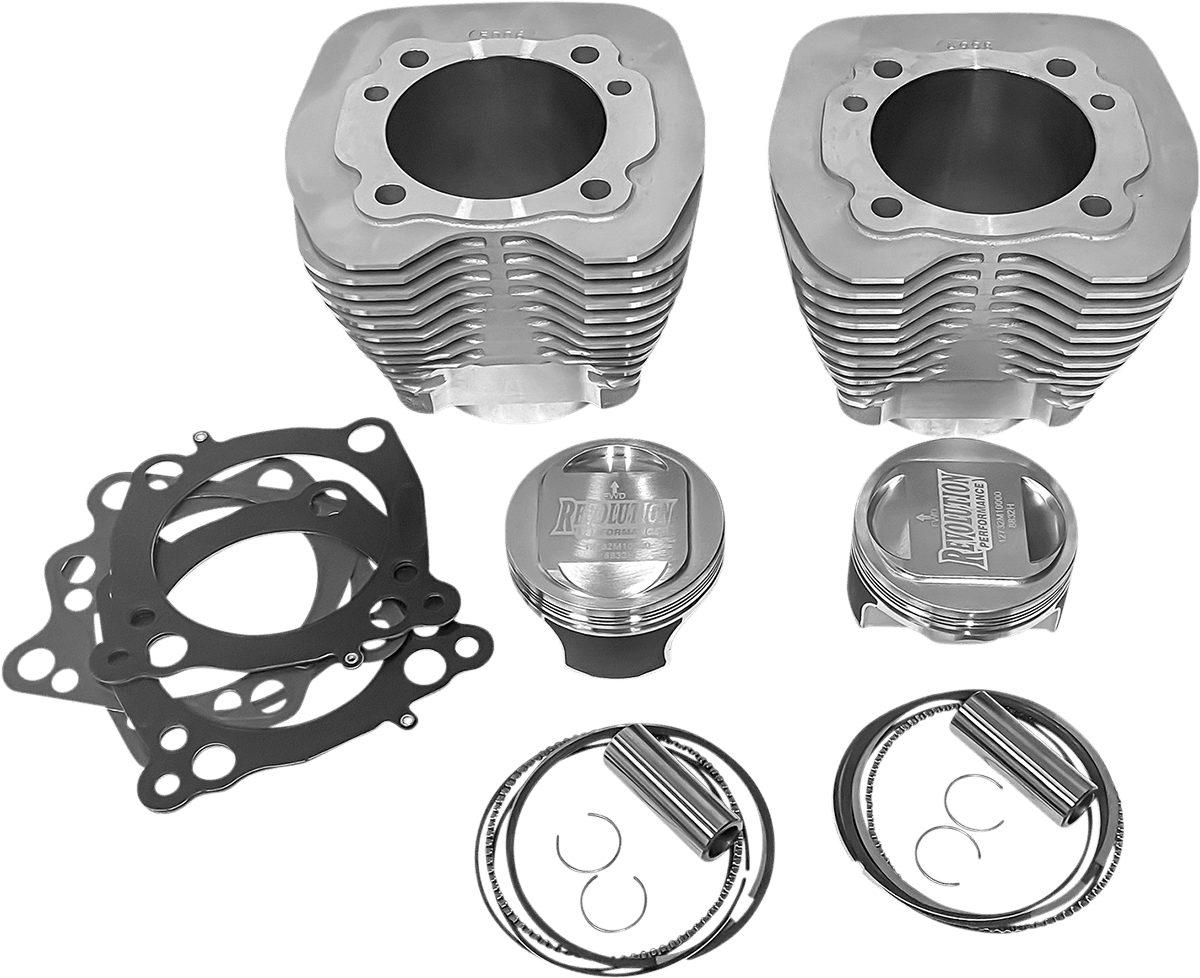 REVOLUTION PERFORMANCE, LLC 0931-1026 Cylinder Kit - 98" - Big Bore - Natural Silver - Twin Cam
