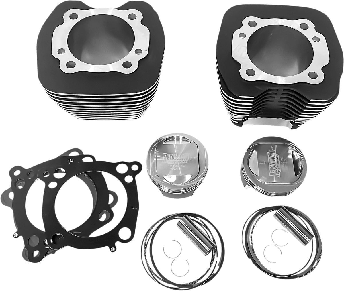 REVOLUTION PERFORMANCE, LLC 0931-1032 Cylinder Kit - 107" - Big Bore - Black with Highlighted Fins - Twin Cam