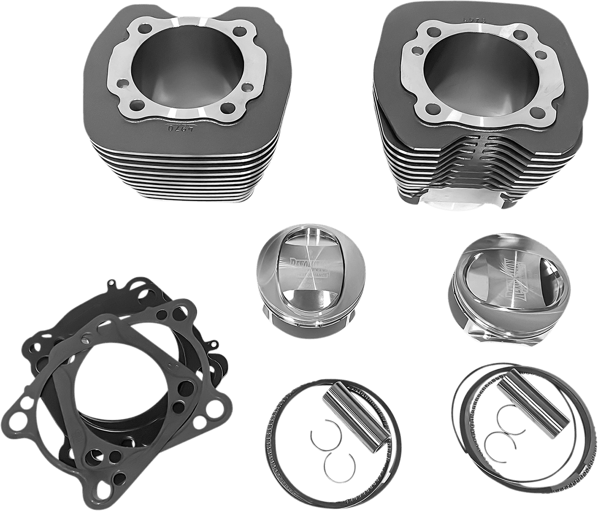 REVOLUTION PERFORMANCE, LLC 0931-1035 Cylinder Kit - 113" - Big Bore - Granite with Highlighted Fins - Screamin Eagle | CVO 110" Twin Cam