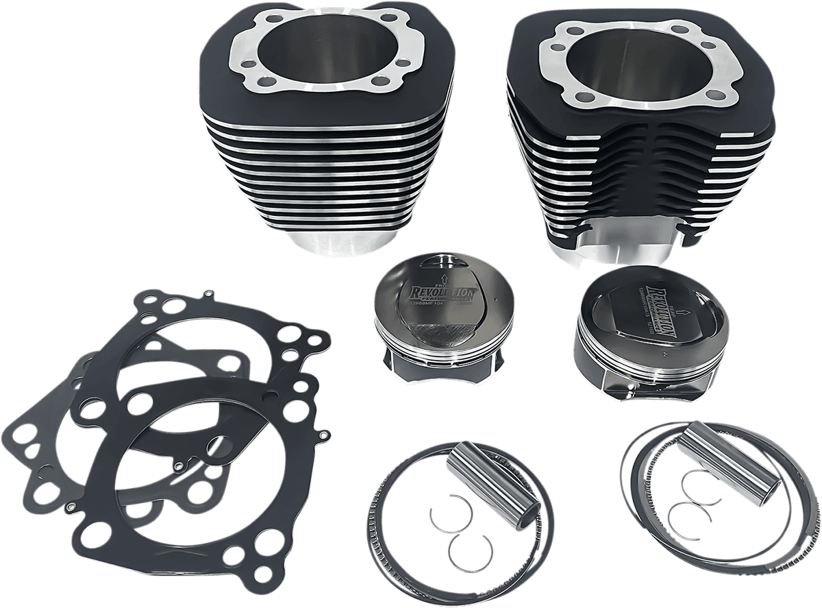 REVOLUTION PERFORMANCE, LLC 0931-1036 Cylinder Kit - 124" - Big Bore - Black with Highlighted Fins - Screamin' Eagle 120R Twin Cam
