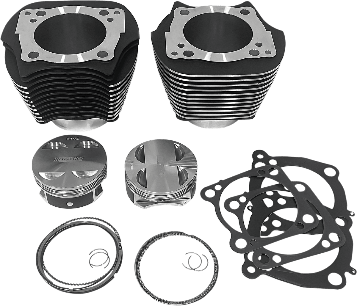 REVOLUTION PERFORMANCE, LLC 0931-1039 Cylinder Kit - 128" - Big Bore - Black with Highlighted Fins - 114"/117" M8