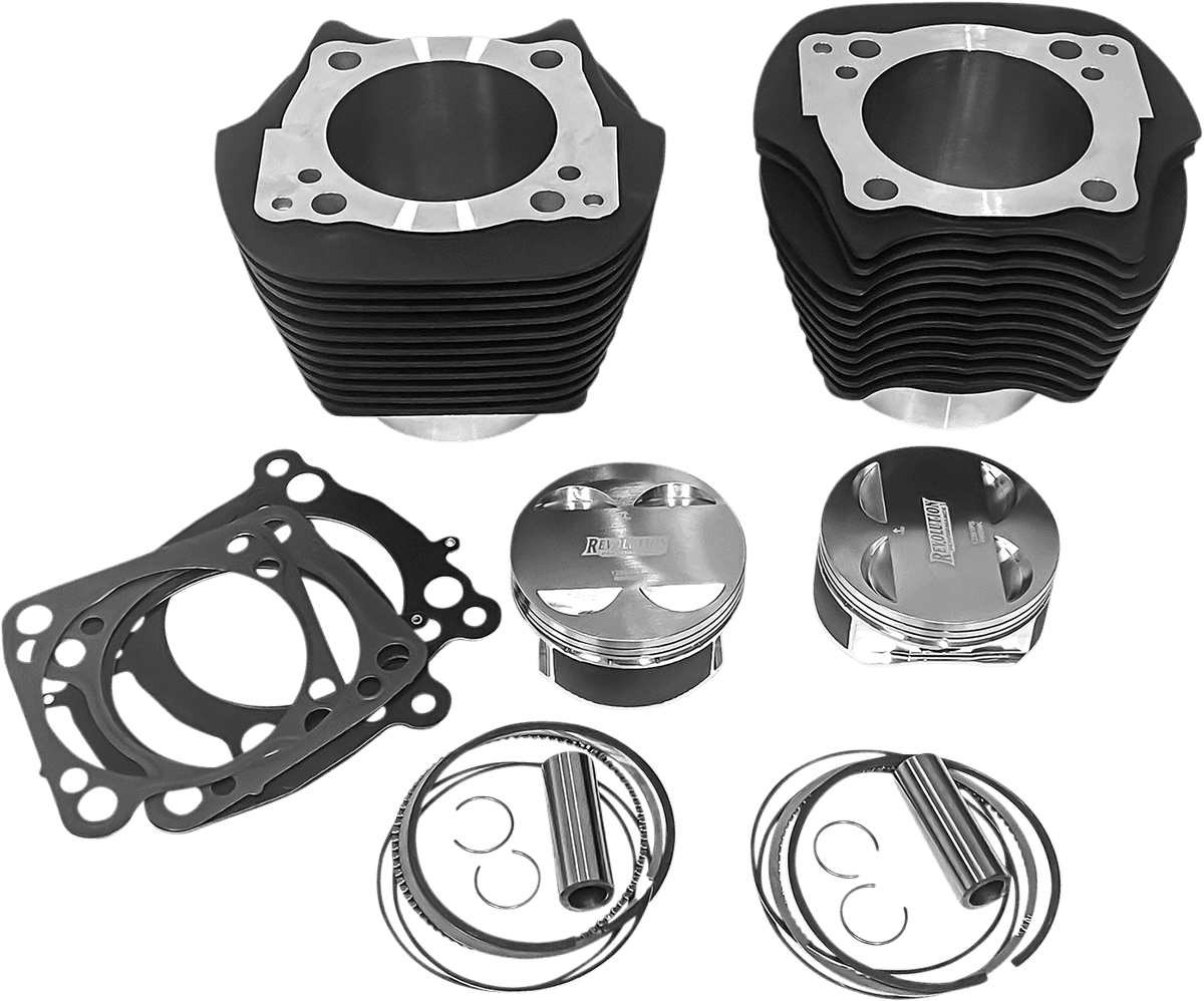 REVOLUTION PERFORMANCE, LLC 0931-1041 Cylinder Kit - 128" - Big Bore - Black - 114"/117" M8