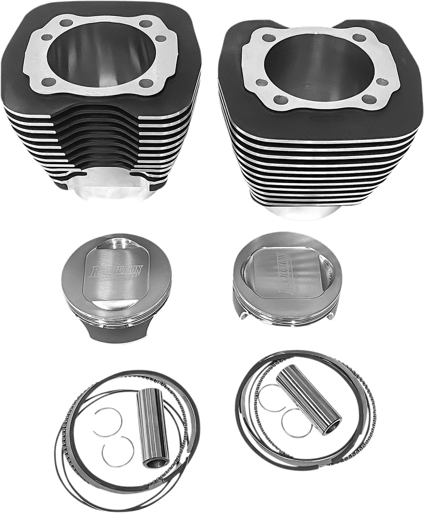 REVOLUTION PERFORMANCE, LLC 0931-1042 Cylinder Kit - 117" - Black with Highlighted Fins - Twin Cam