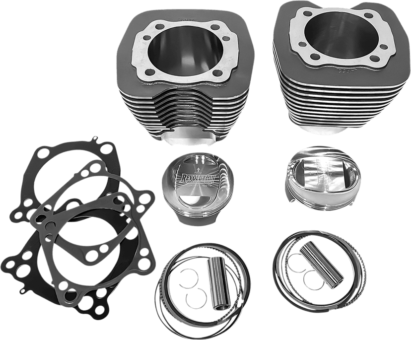 REVOLUTION PERFORMANCE, LLC 0931-1043 Cylinder Kit - 117" - Granite with Highlighted Fins - Twin Cam