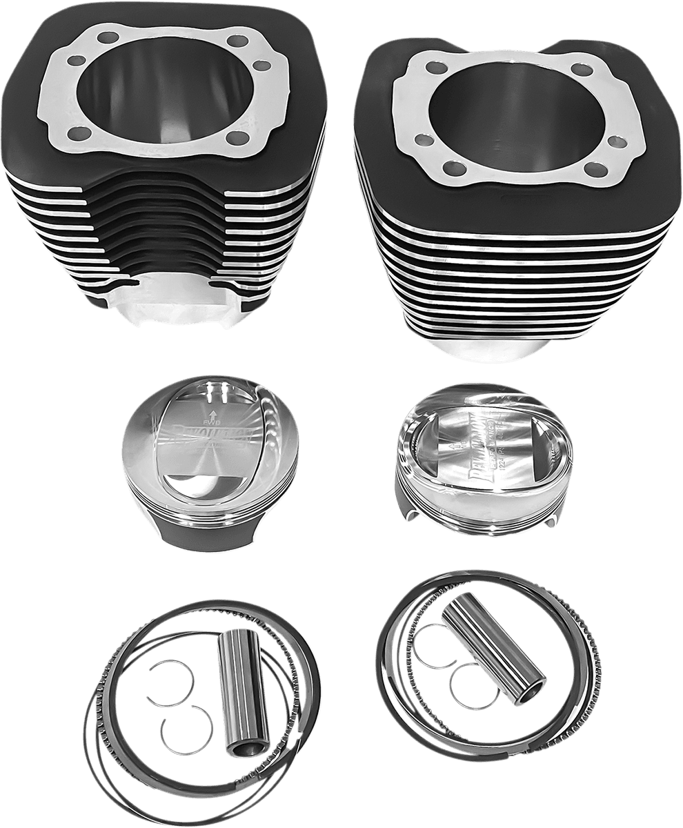 REVOLUTION PERFORMANCE, LLC 0931-1044 Cylinder Kit - 117" - Black with Highlighted Fins - Twin Cam