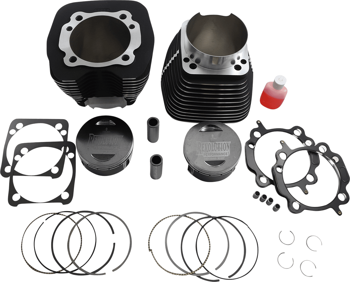 REVOLUTION PERFORMANCE, LLC 0931-1048 Cylinder Kit - 131" - Black with Highlighted Fins - Twin Cam