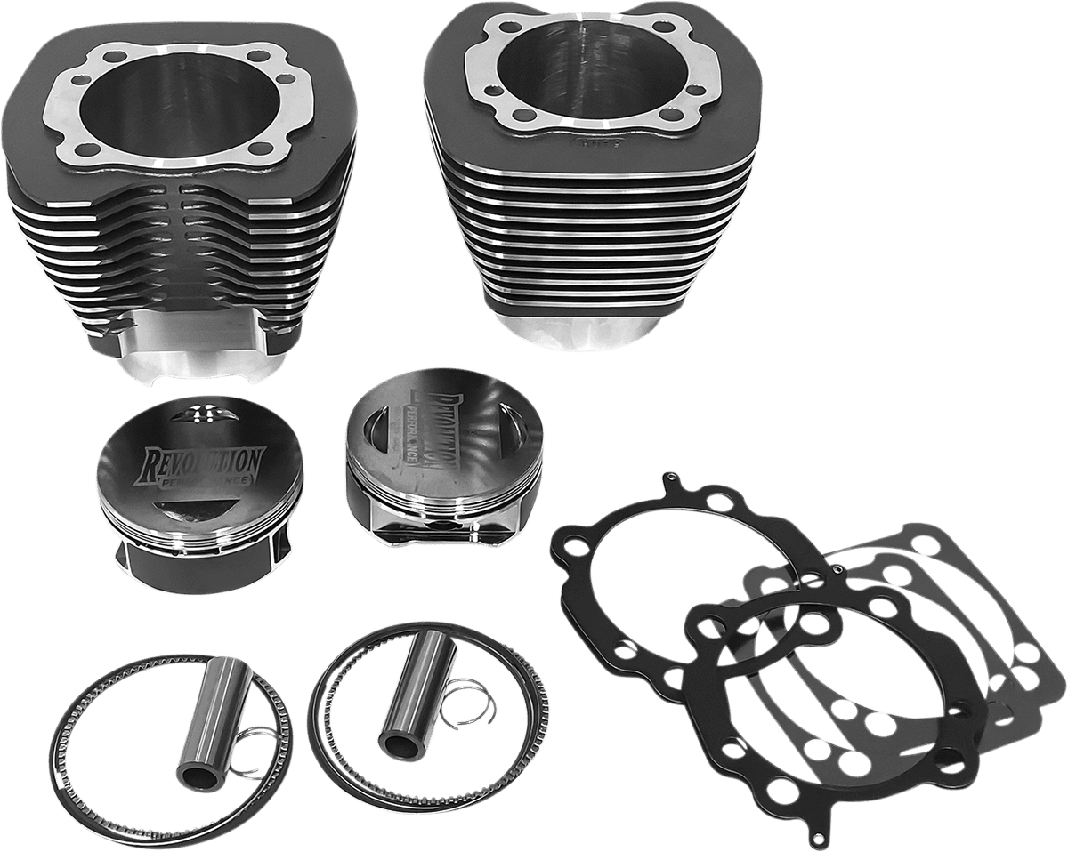 REVOLUTION PERFORMANCE, LLC 0931-1049 Cylinder Kit - 131" - Granite with Highlighted Fins - Twin Cam
