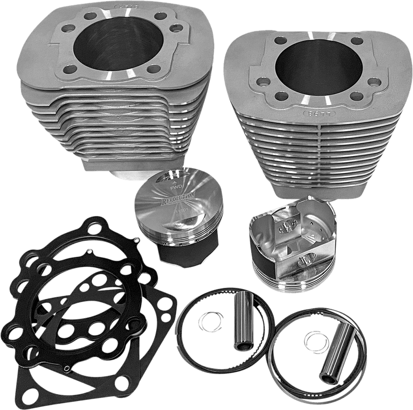 REVOLUTION PERFORMANCE, LLC 0931-1057 Cylinder Kit - 85" - Big Bore - Natural Silver - Evolution Big Twin