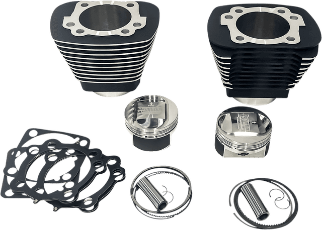 REVOLUTION PERFORMANCE, LLC 0931-1066 Cylinder Kit - 1250 cc - Big Bore - Black with Highlighted Fins - XL1200