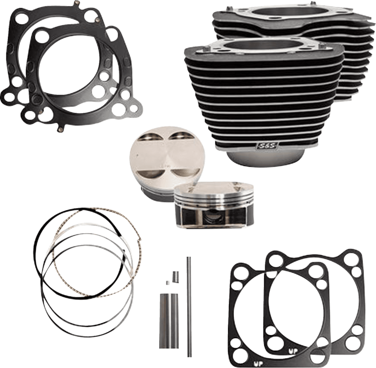S&S CYCLE 09311191 Cylinder Kit - 124" Big Bore - Wrinkle Black w/Highlights - 107" M8