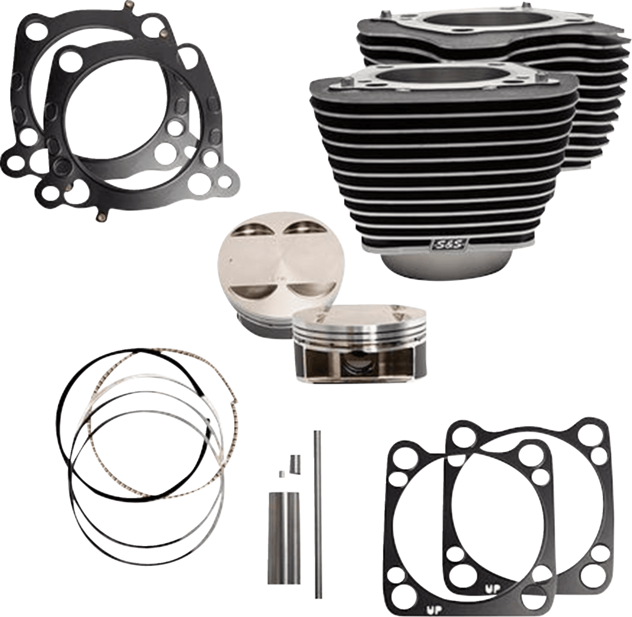 S&S CYCLE 09311191 Cylinder Kit - 124" Big Bore - Wrinkle Black w/Highlights - 107" M8