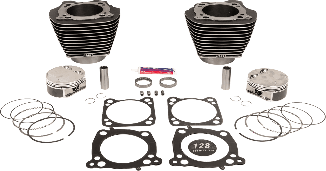 S&S CYCLE 09311192 Cylinder Kit - 128" Big Bore - Black Granite w/Highlights - 114"/117" M8
