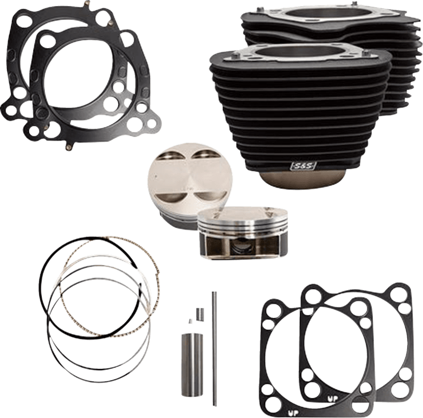 S&S CYCLE 09311194 Cylinder Kit - 124" Big Bore - Wrinkle Black w/o Highlights - 107" M8