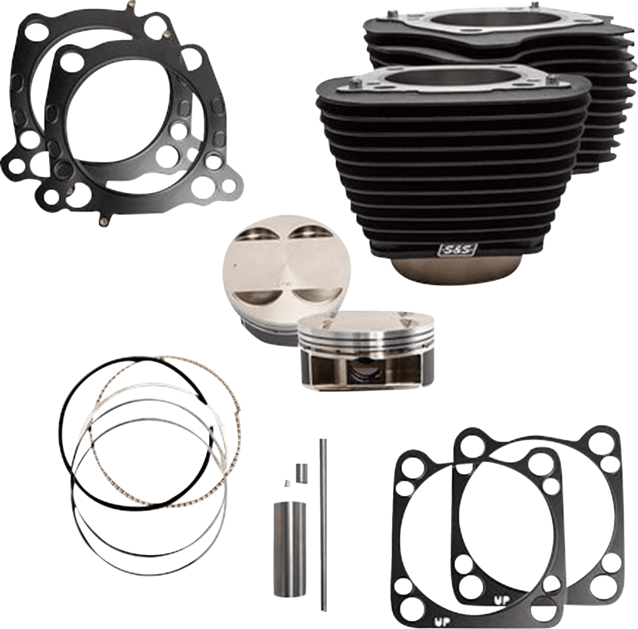 S&S CYCLE 09311195 Cylinder Kit - 128" Big Bore - Wrinkle Black w/o Highlight - 114"/117" M8