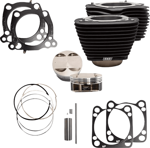 S&S CYCLE 09311195 Cylinder Kit - 128" Big Bore - Wrinkle Black w/o Highlight - 114"/117" M8