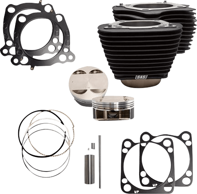 S&S CYCLE 09311195 Cylinder Kit - 128" Big Bore - Wrinkle Black w/o Highlight - 114"/117" M8