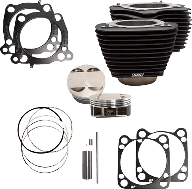 S&S CYCLE 09311198 Cylinder Kit - 131" Stroker Cylinder - Wrinkle Black w/o Highlights - M8