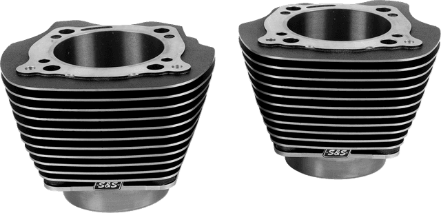 S&S CYCLE 09311210 Cylinder Set - 4.320" Bore - Unhoned - Black Granite w/Highlighted Fins - M8