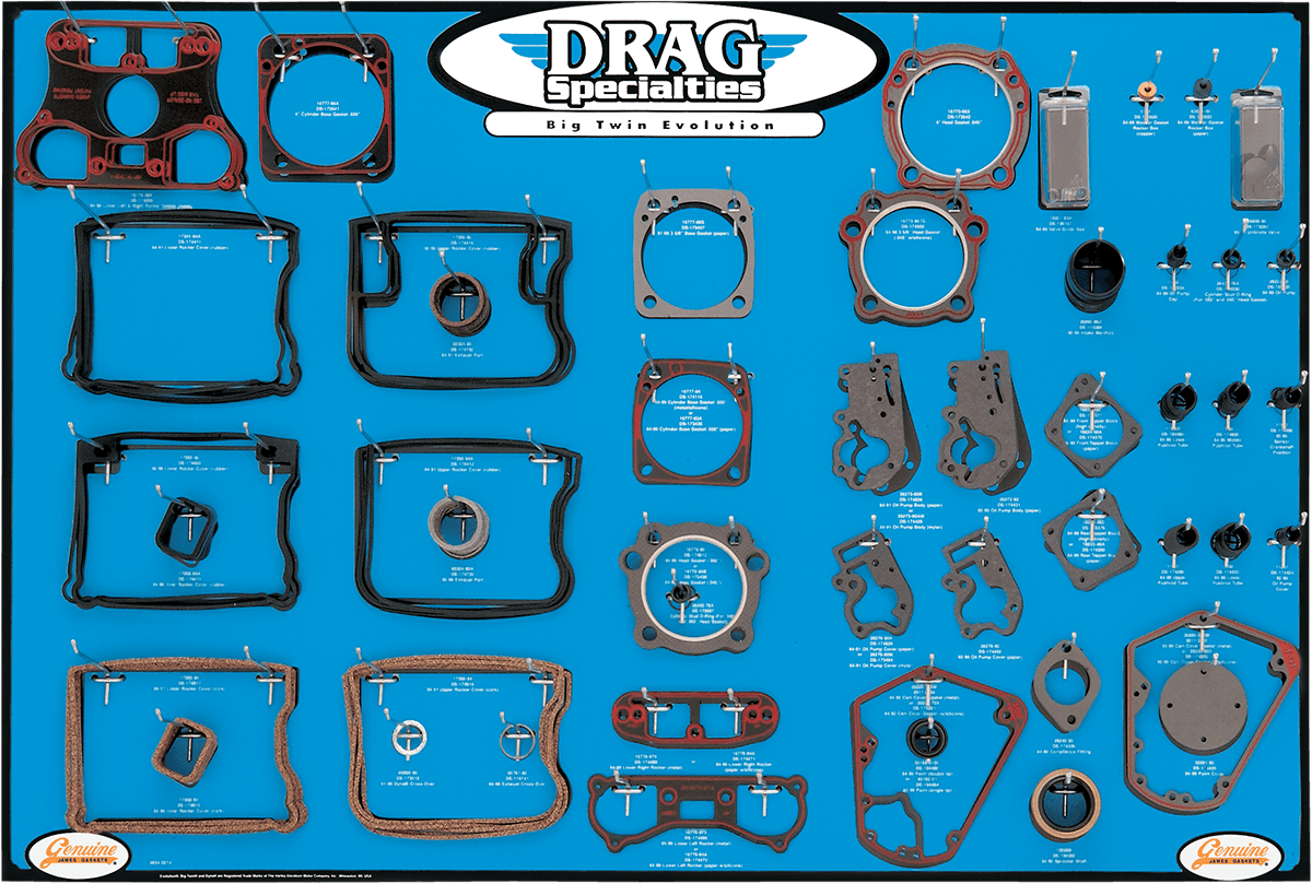 DRAG SPECIALTIES 0934-0274 Gasket/Seal and O-Ring Display Board - '84-'99 EVO Big Twin