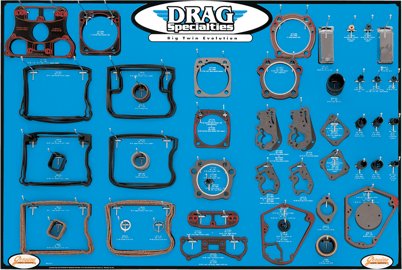 DRAG SPECIALTIES 0934-0274 Gasket/Seal and O-Ring Display Board - '84-'99 EVO Big Twin
