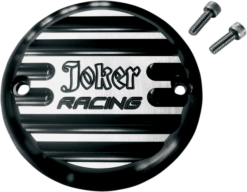 JOKER MACHINE 0940-0898 Points Cover - Finned Joker Racing - 2 Hole - Black Anodized