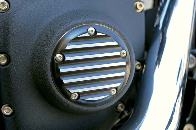 JOKER MACHINE 0940-0996 Points Cover - Finned - 5 Hole - Black Anodized/Silver — image 2 of 2
