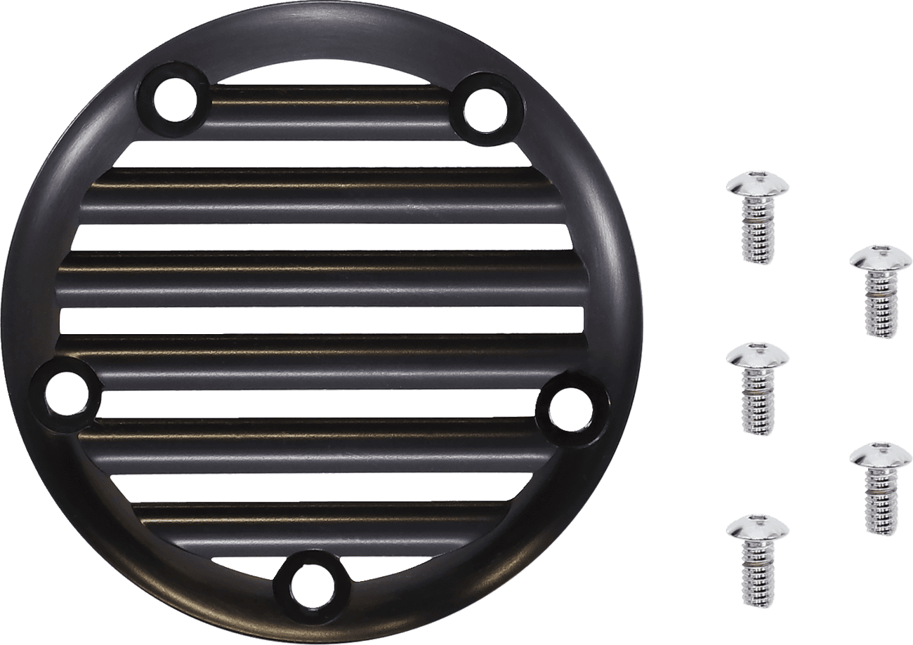 JOKER MACHINE 0940-0996 Points Cover - Finned - 5 Hole - Black Anodized/Silver