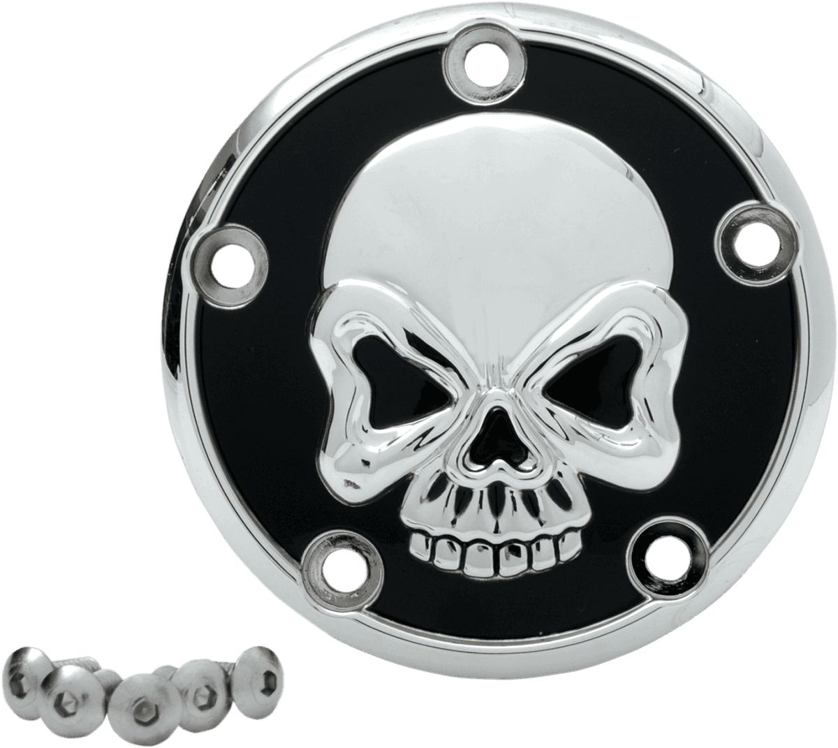 DRAG SPECIALTIES 0940-1179 Skull Points Cover - Chrome - 5 Hole