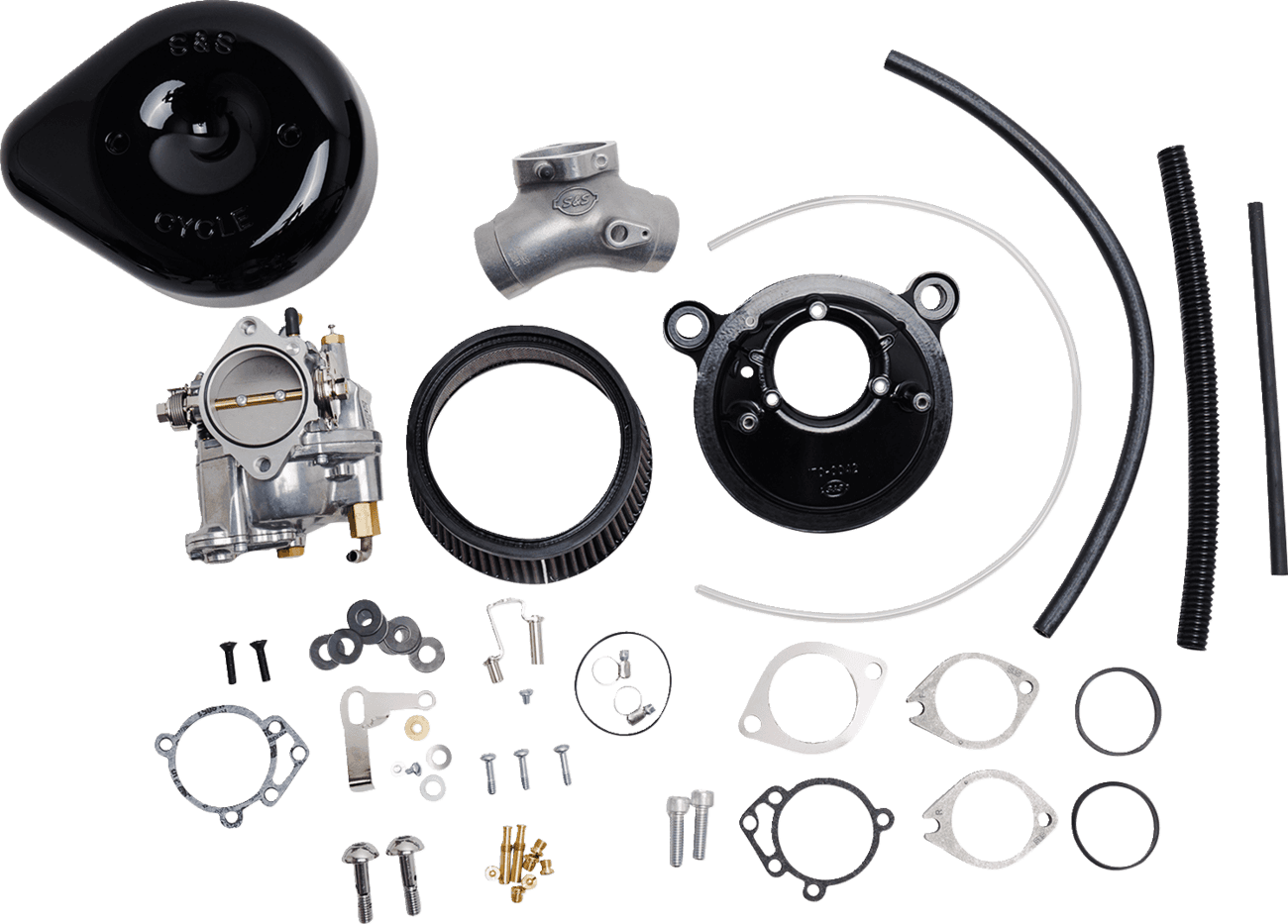 S&S CYCLE 1001-0086 Super E Carburetor with Stealth Air Cleaner Kit - Gloss Black - Evolution Big Twin