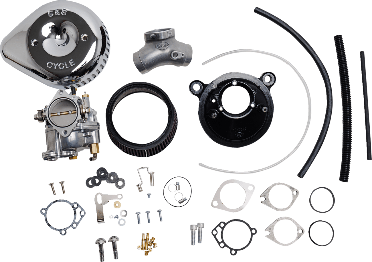 S&S CYCLE 1001-0087 Super G Carburetor with Stealth Air Cleaner Kit - Chrome - Evolution Big Twin