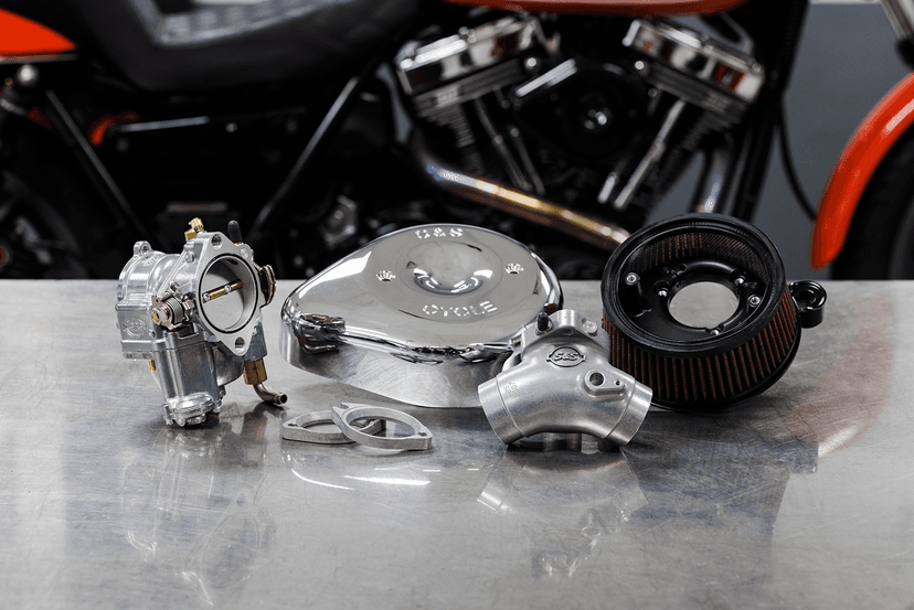S&S CYCLE 1001-0089 Super E Carburetor with Stealth Air Cleaner Kit - Chrome - Twin Cam — image 2 of 2