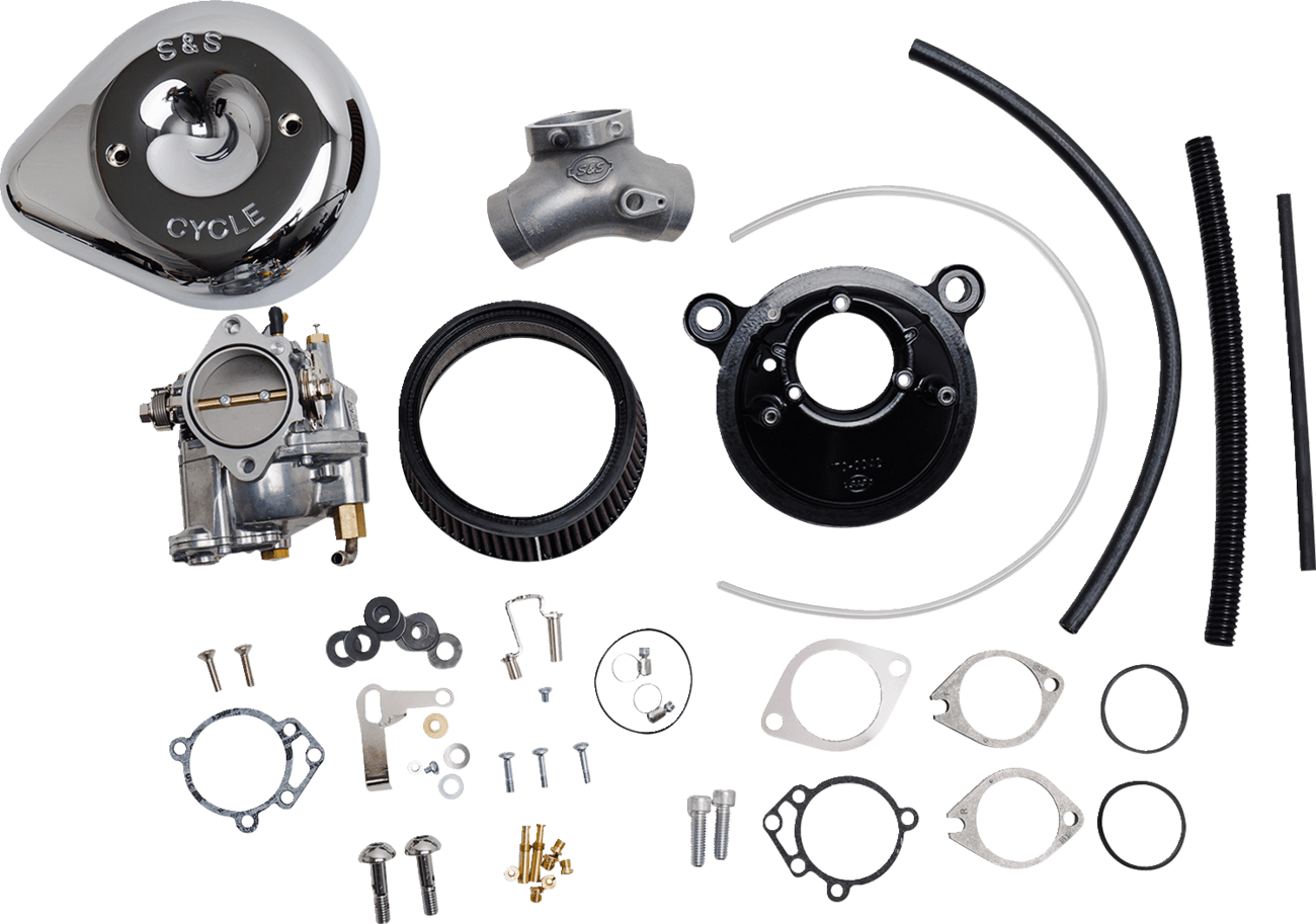 S&S CYCLE 1001-0089 Super E Carburetor with Stealth Air Cleaner Kit - Chrome - Twin Cam
