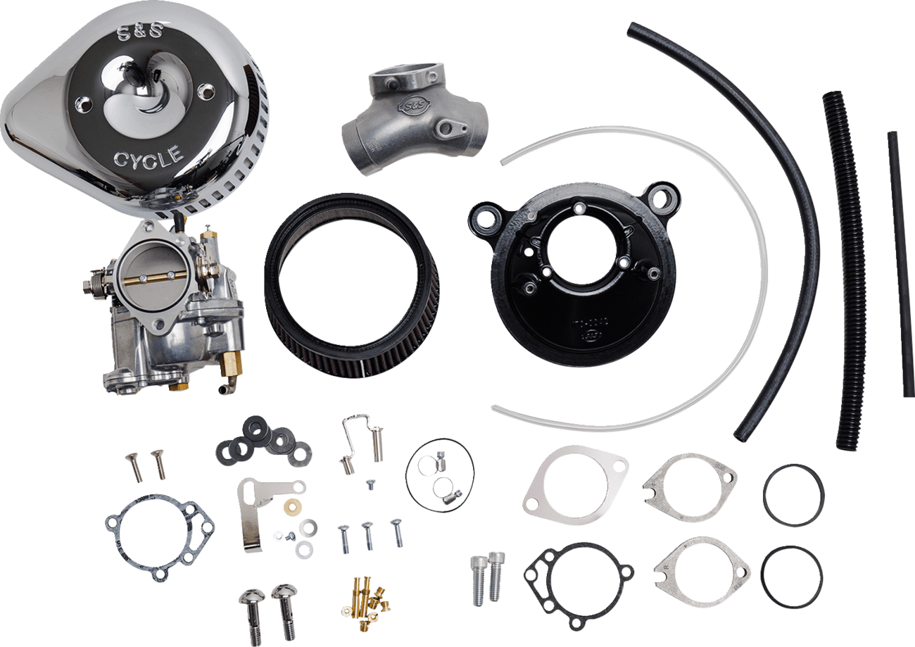 S&S CYCLE 1001-0090 Super G Carburetor with Stealth Air Cleaner Kit - Chrome - Twin Cam