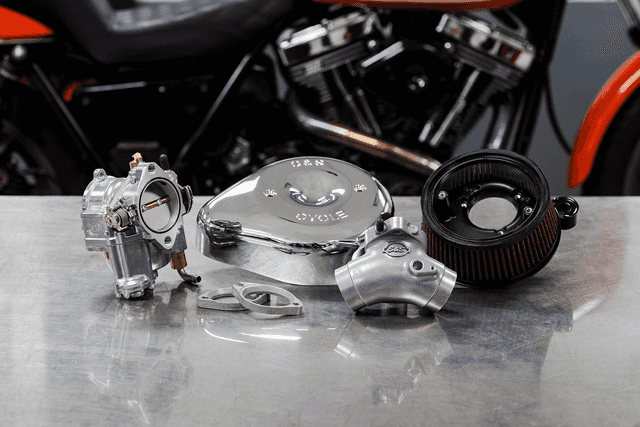 S&S CYCLE 1001-0091 Super E Carburetor with Stealth Air Cleaner Kit - Chrome - Twin Cam — image 2 of 2