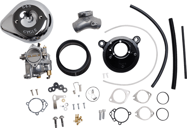 S&S CYCLE 1001-0091 Super E Carburetor with Stealth Air Cleaner Kit - Chrome - Twin Cam — image 1 of 2