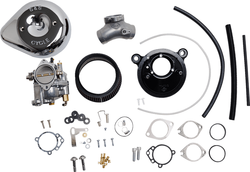 S&S CYCLE 1001-0091 Super E Carburetor with Stealth Air Cleaner Kit - Chrome - Twin Cam — image 1 of 2