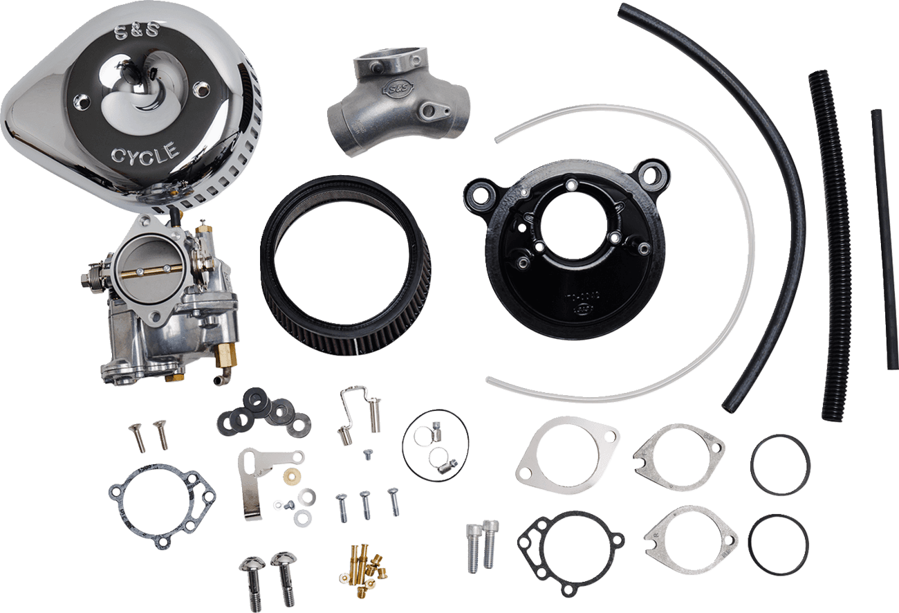 S&S CYCLE 1001-0092 Super G Carburetor with Stealth Air Cleaner Kit - Chrome - Twin Cam