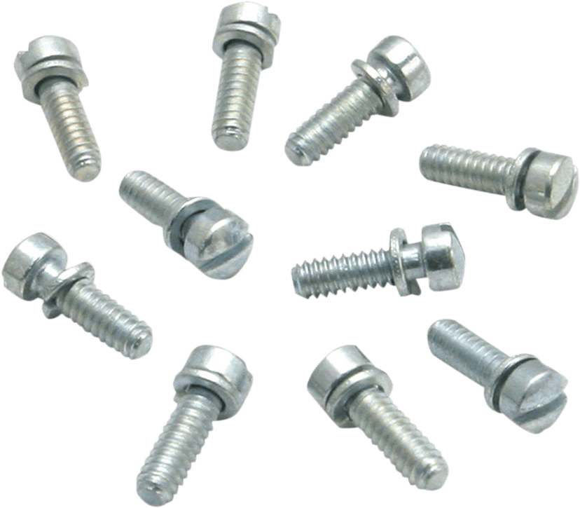 S&S CYCLE 1003-0460 Float Bowl Slotted Screws - Super B/E/G - 10 Pack