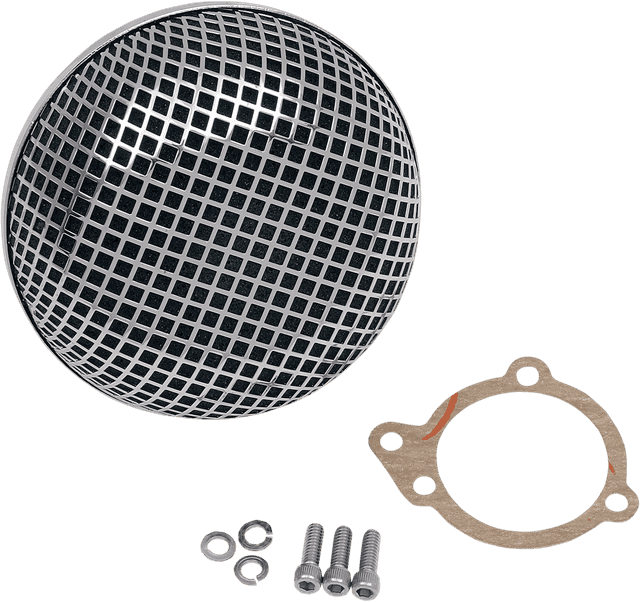 DRAG SPECIALTIES 1010-0192 "Bob" Retro-Style Air Cleaner Kit - Chrome